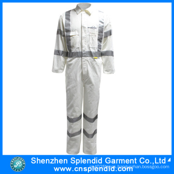 Construction Workwear Men 100% Cotton White Coveralls